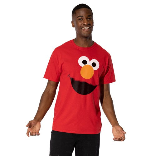 Front - Sesame Street Mens Elmo Face T-Shirt