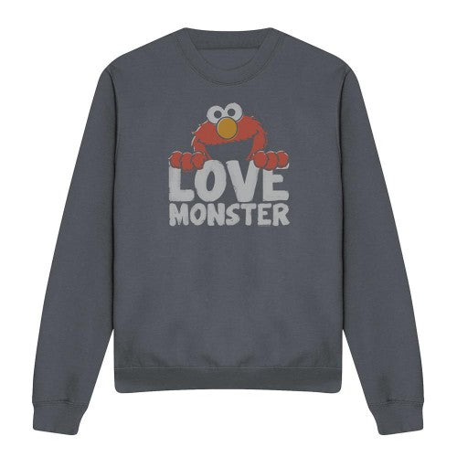 Front - Sesame Street Unisex Adult Love Monster Elmo Sweatshirt
