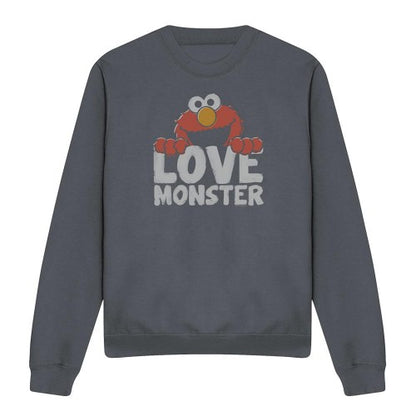 Front - Sesame Street Unisex Adult Love Monster Elmo Sweatshirt