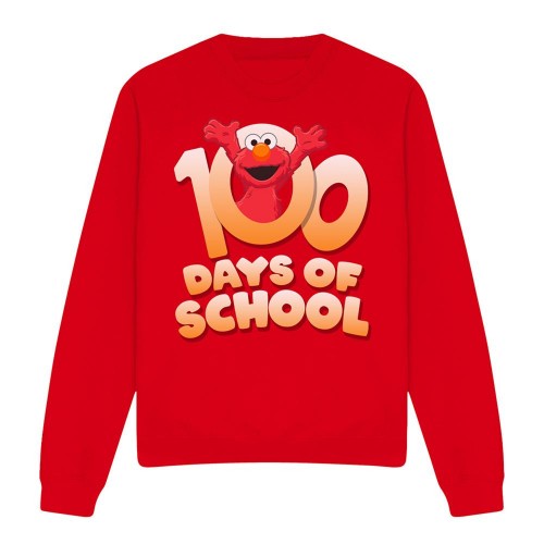 Front - Sesame Street Unisex Adult 100 Days Of School Elmo Sweatshirt