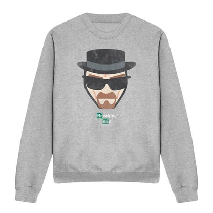 Front - Breaking Bad Unisex Adult Heisenberg Face Heather Sweatshirt
