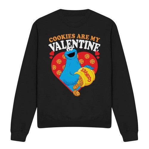 Front - Sesame Street Unisex Adult Cookies Are My Valentine Sweatshirt