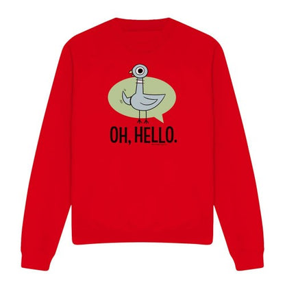Front - The Pigeon Unisex Adult Oh Hello Sweatshirt