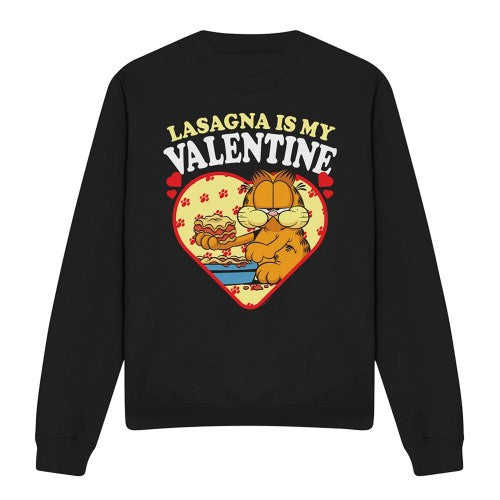 Front - Garfield Unisex Adult Lasagna Is My Valentine Sweatshirt