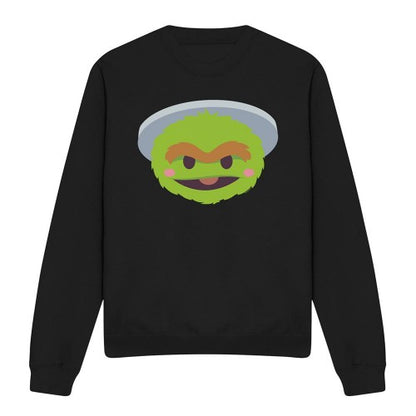 Front - Sesame Street Unisex Adult Oscar The Grouch Kawaii Face Sweatshirt