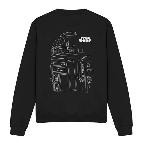 Front - Star Wars Unisex Adult R2-D2 Outline Sweatshirt