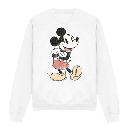 Front - Disney Unisex Adult Mickey Mouse Vintage Sweatshirt
