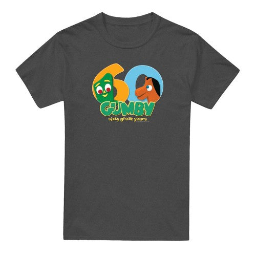 Front - Gumby Unisex Adult Heather 60th T-Shirt