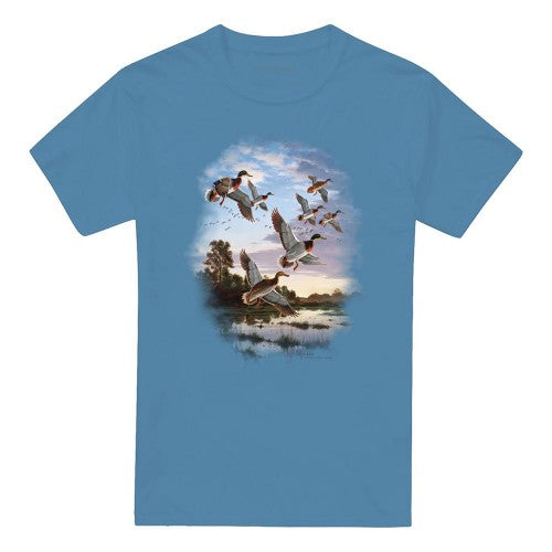 Front - Wildlife Unisex Adult Evening Flight Mallards T-Shirt