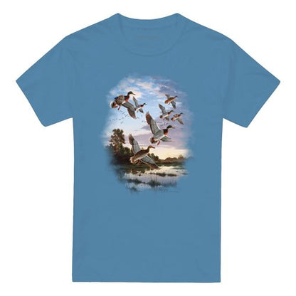 Front - Wildlife Unisex Adult Evening Flight Mallards T-Shirt