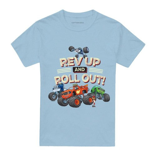 Front - Blaze & The Monster Machines Unisex Adult Rev Up And Roll Out! T-Shirt