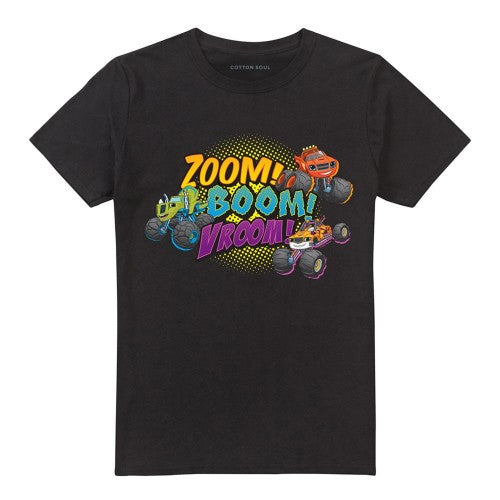 Front - Blaze & The Monster Machines Unisex Adult Zoom! Boom! Vroom! T-Shirt