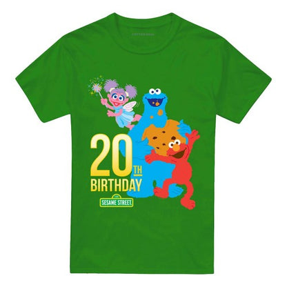 Front - Sesame Street Unisex Adult Group 20th Birthday T-Shirt