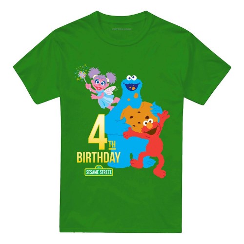 Front - Sesame Street Unisex Adult 4th Birthday T-Shirt