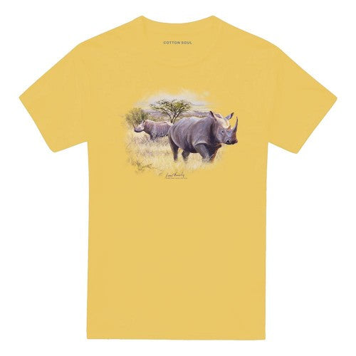 Front - Wildlife Unisex Adult Rhino T-Shirt