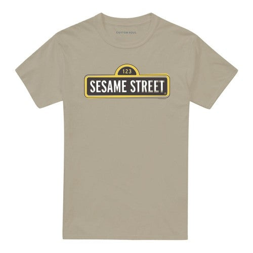 Front - Sesame Street Unisex Adult Tilted Logo T-Shirt