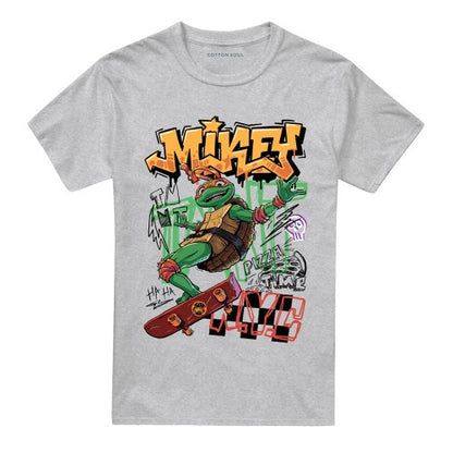 Front - Teenage Mutant Ninja Turtles: Mutant Mayhem Unisex Adult Skater Michelangelo T-Shirt