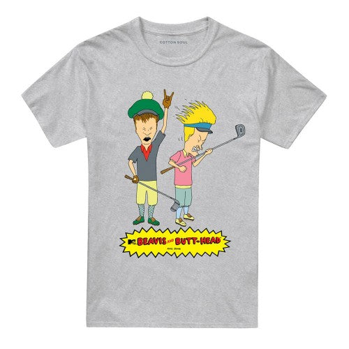 Front - Beavis & Butthead Unisex Adult Golf Pros T-Shirt