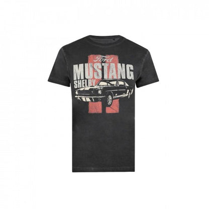 Front - Ford Mens Mustang Shelby Vintage Wash T-Shirt
