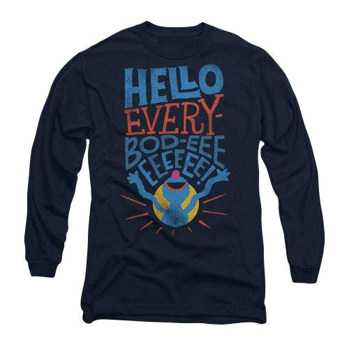 Front - Sesame Street Unisex Adult Hello Everybody Grover Long-Sleeved T-Shirt