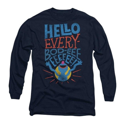 Front - Sesame Street Unisex Adult Hello Everybody Grover Long-Sleeved T-Shirt