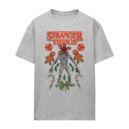 Front - Stranger Things Unisex Adult Demogorgon Dice, Canes & Cookies Christmas T-Shirt