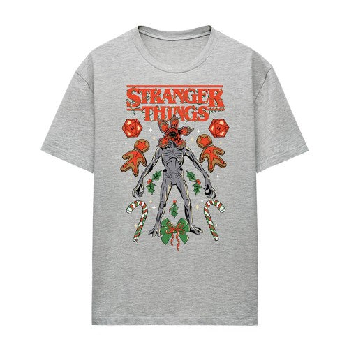 Front - Stranger Things Unisex Adult Demogorgon Dice, Canes & Cookies Christmas T-Shirt