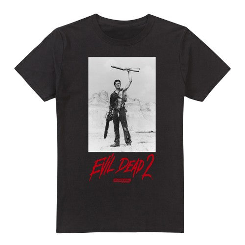 Front - Evil Dead 2 Mens Chainsaw T-Shirt
