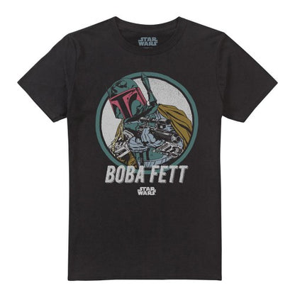 Front - Star Wars Unisex Adult Boba Retro T-Shirt