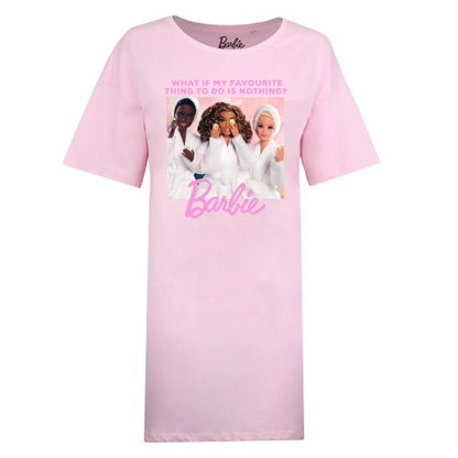 Front - Barbie Womens/Ladies Doing Nothing Is The Best Nightie