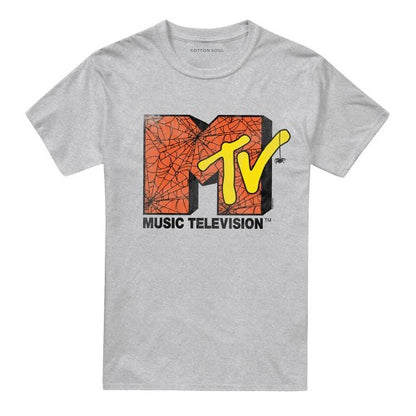 Front - MTV Unisex Adult Spider Web Logo T-Shirt
