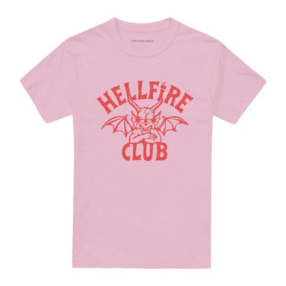 Front - Stranger Things Mens Hellfire Club Tonal Devil T-Shirt