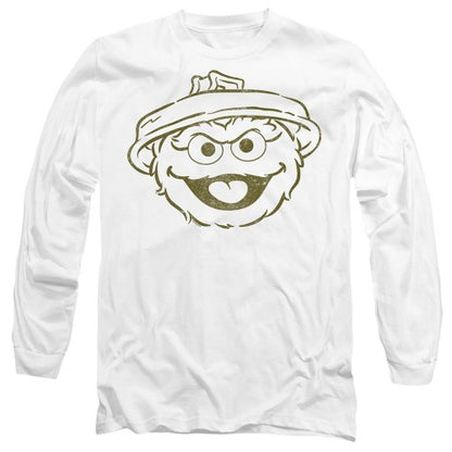 Front - Sesame Street Unisex Adult Oscar The Grouch Mono Long-Sleeved T-Shirt