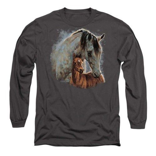 Front - Wild Wings Unisex Adult Painted Horses Long-Sleeved T-Shirt