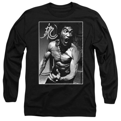 Front - Bruce Lee Unisex Adult Focused Rage Long-Sleeved T-Shirt