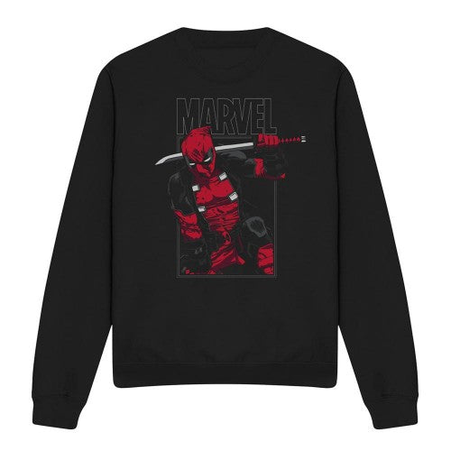 Front - Deadpool Unisex Adult Sword Sweatshirt