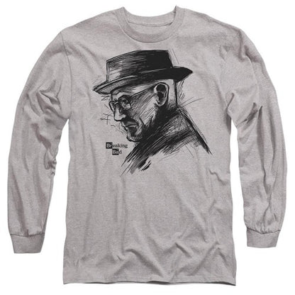 Front - Breaking Bad Unisex Adult Heisenberg Sketch Long-Sleeved T-Shirt
