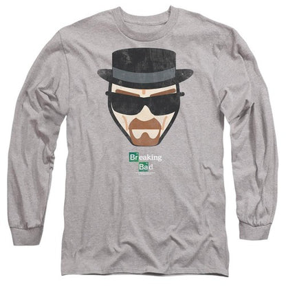 Front - Breaking Bad Unisex Adult Heisenberg Face Long-Sleeved T-Shirt