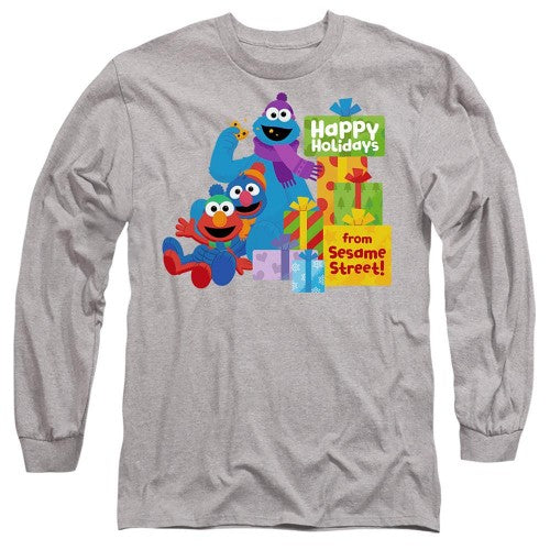 Front - Sesame Street Unisex Adult Happy Holidays Gifts Long-Sleeved T-Shirt