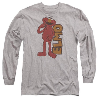 Front - Sesame Street Unisex Adult Elmo Vintage Long-Sleeved T-Shirt