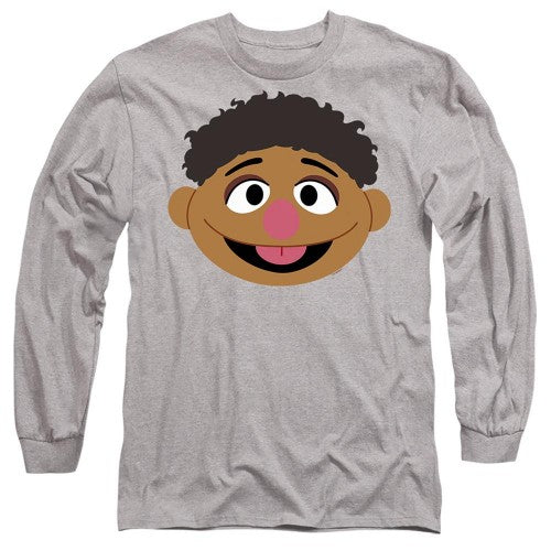 Front - Sesame Street Unisex Adult Tamir Face Long-Sleeved T-Shirt