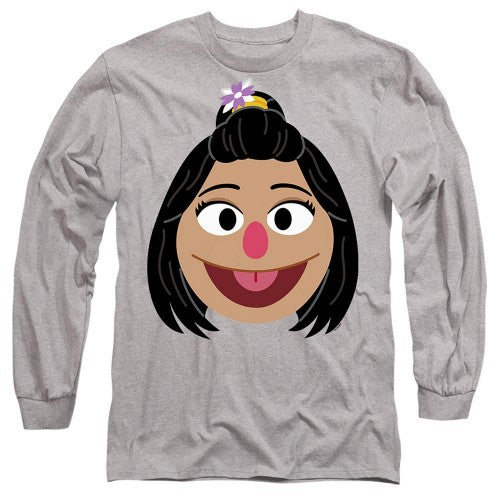Front - Sesame Street Unisex Adult Ji-Young Face Long-Sleeved T-Shirt