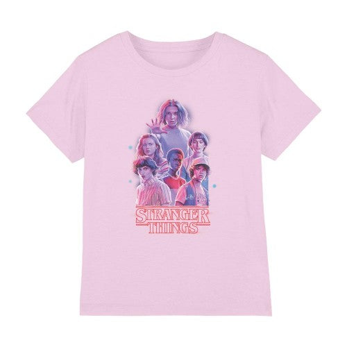 Front - Stranger Things Childrens/Kids Glow Group T-Shirt