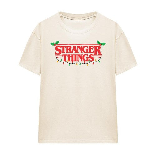 Front - Stranger Things Womens/Ladies Logo Christmas T-Shirt