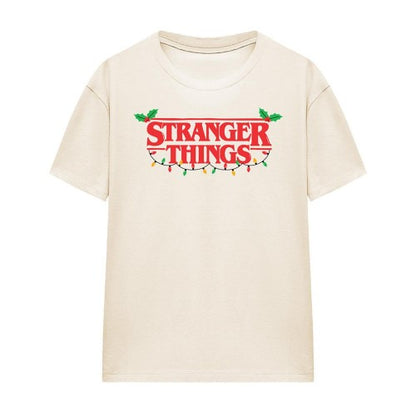 Front - Stranger Things Womens/Ladies Logo Christmas T-Shirt
