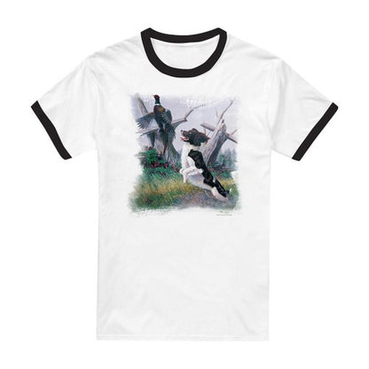 Front - Wildlife Unisex Adult Springer With Pheasant Ringer T-Shirt