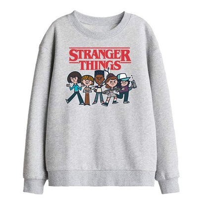 Front - Stranger Things Childrens/Kids Cartoon Group Sweatshirt