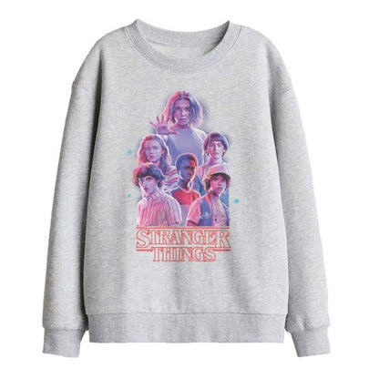Front - Stranger Things Childrens/Kids Glow Group Sweatshirt