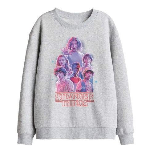 Front - Stranger Things Childrens/Kids Glow Group Sweatshirt