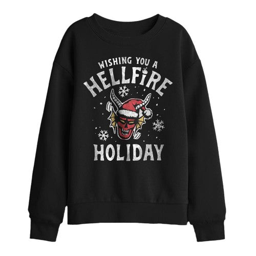 Front - Stranger Things Childrens/Kids Hellfire Holiday Sweatshirt